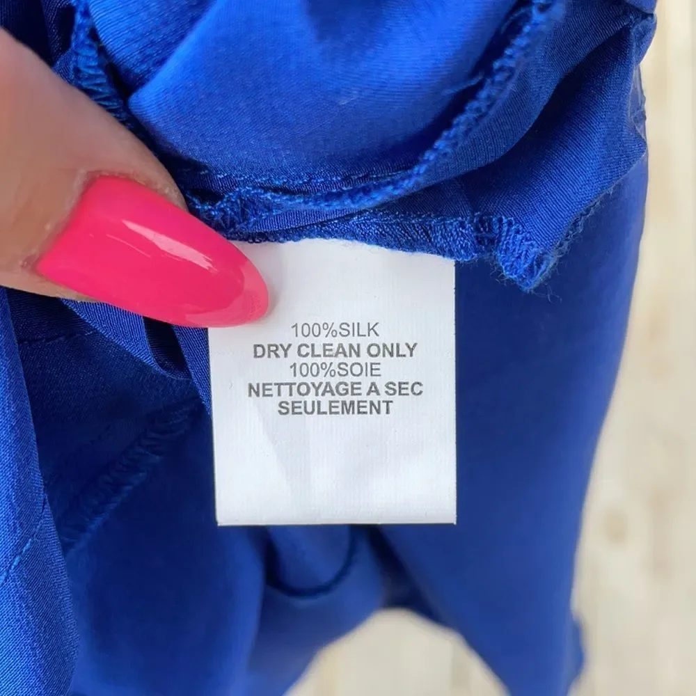 Tina Turk cobalt blue gold button detail blouse - Picture 7 of 8